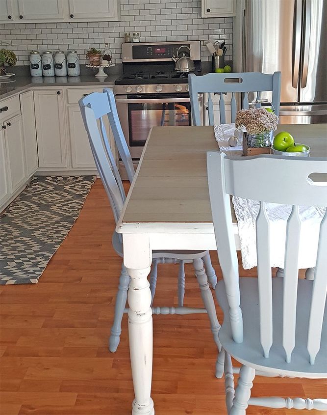 diy farmhouse table makeover, dining room ideas, painted furniture