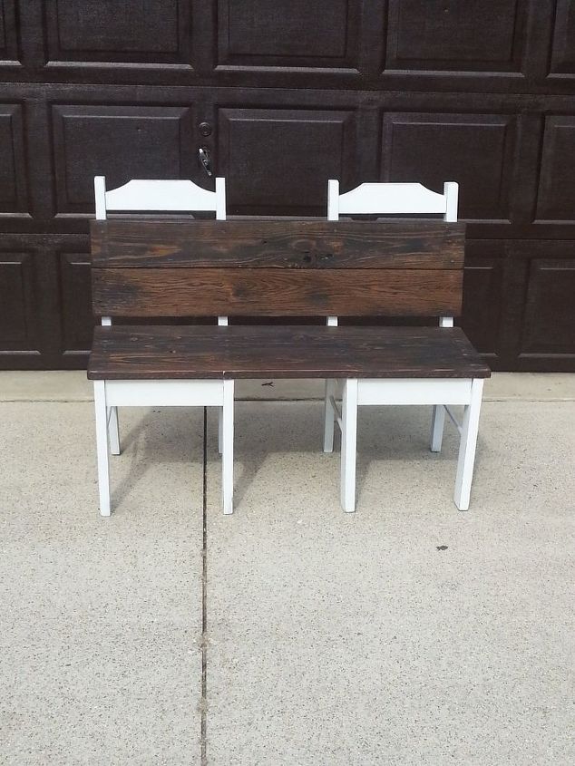 repurposed recreated bench, outdoor furniture