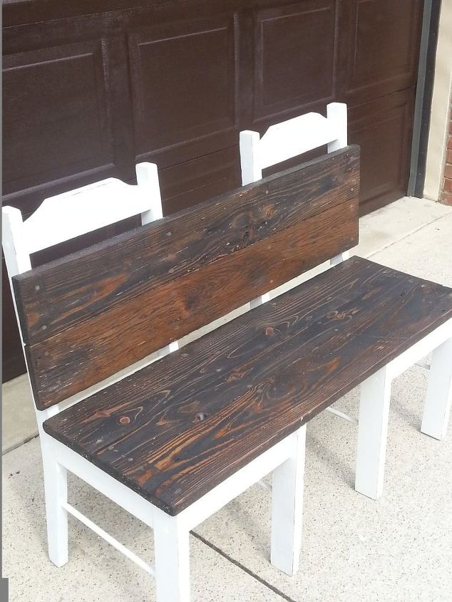 repurposed recreated bench, outdoor furniture