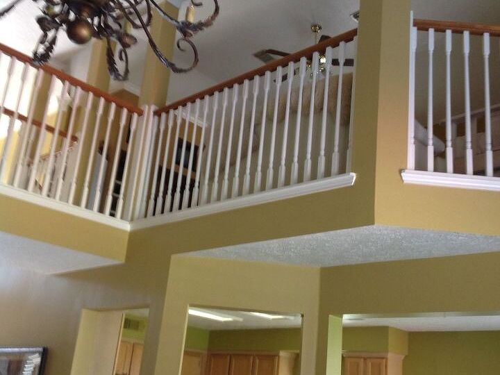 q how do i enclose an open second story den when needed , home improvement, large home improvement projects, living room ideas, The second floor den taken from the ground floor