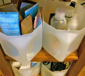 storage containers from plastic canisters , organizing, repurpose household items, storage ideas