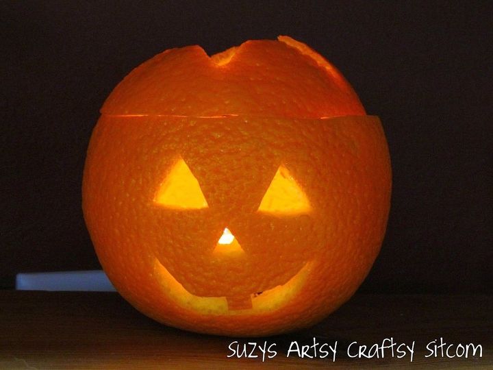 easy scented jack o lantern tea lights, crafts, halloween decorations, home decor, seasonal holiday decor