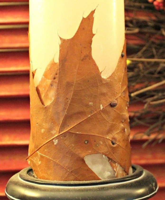por qu todo el mundo est emocionado por rastrillar las hojas este otoo, DIY Vela de imitaci n de Pottery Barn con hojas