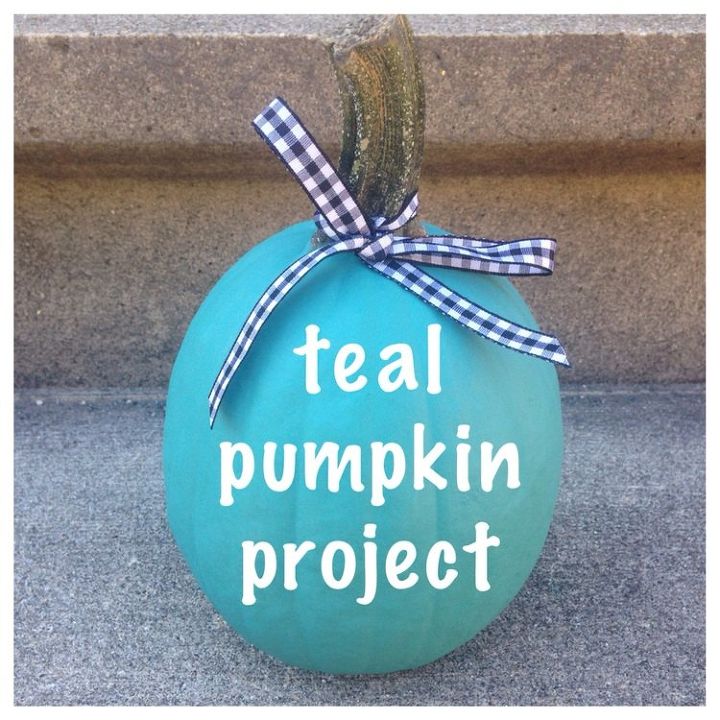 teal pumpkin project safe trick or treating for everyone, halloween decorations, seasonal holiday decor