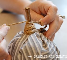 no sew mini fabric pumkins, crafts, how to, seasonal holiday decor
