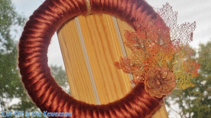 guirlanda de outono com fio de cobre grosso