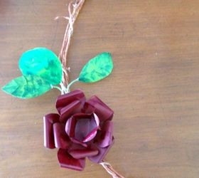 repurpose beer can flower and leaf wreath, crafts, home decor, wreaths