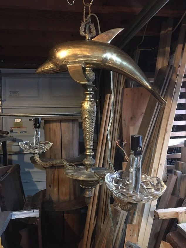 dumpster to diving dolphin antique chandelier rescued re imagined