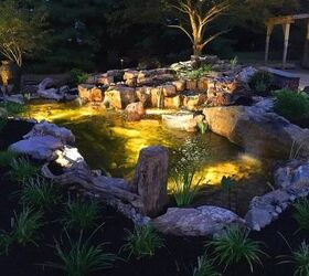 amazing outdoor living display, concrete masonry, landscape, lighting, outdoor living, ponds water features, woodworking projects