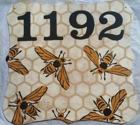 honey bee house number, home decor