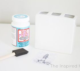modpodge soap dispenser and toothbrush holder, bathroom ideas, decoupage, home decor