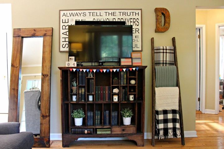 diy leaning mirror, home decor, woodworking projects