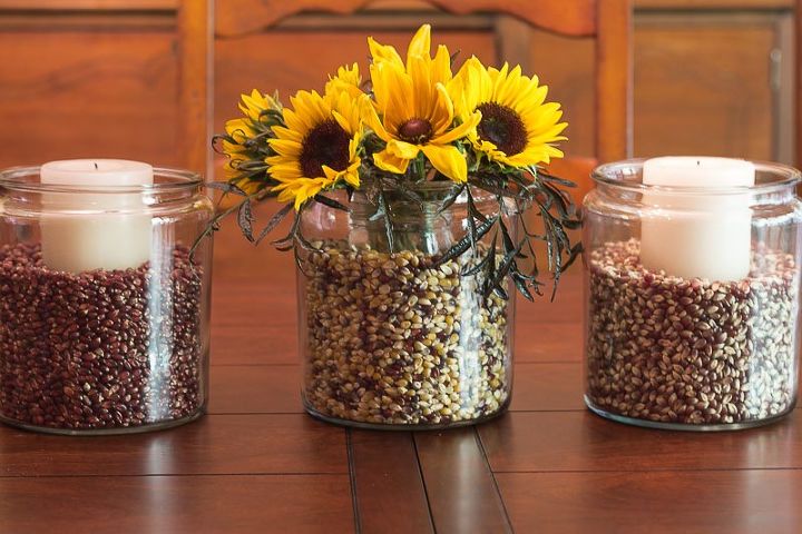 easy fall decorating with apothecary jars, crafts, gardening, home decor, mason jars