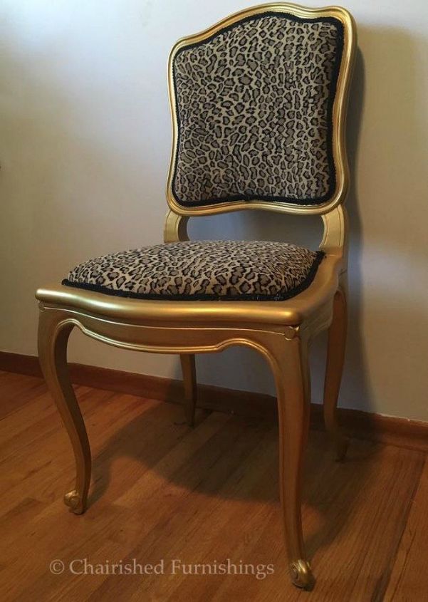 s 12 ways to revamp your dining room chairs before the holidays, Transform your wicker seats with animal print