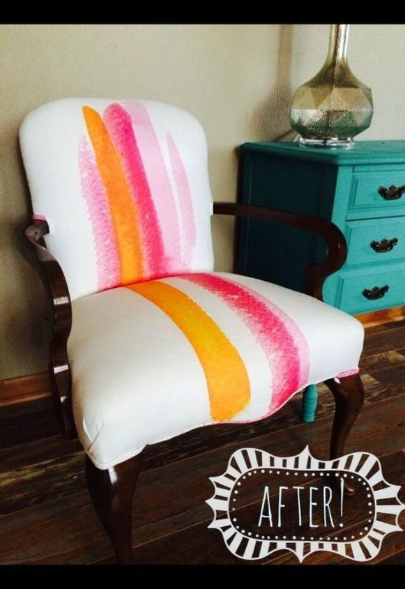s 12 ways to revamp your dining room chairs before the holidays, Add some white fabric with a pop of color