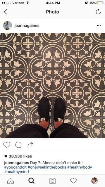 so i painted our ugly linoleum , flooring, Joanna s Instagram picture
