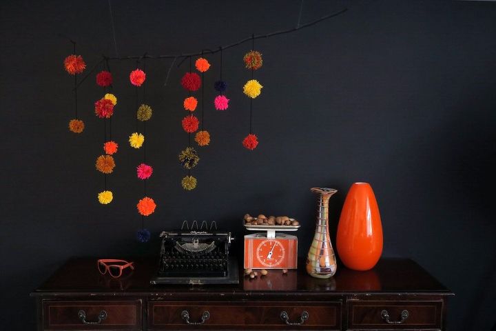 decorao de outono com pompons