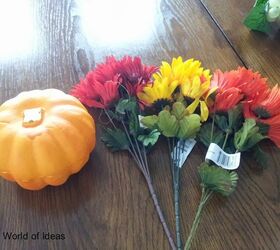 dollar tree pumpkin bouquet, crafts, gardening, seasonal holiday decor