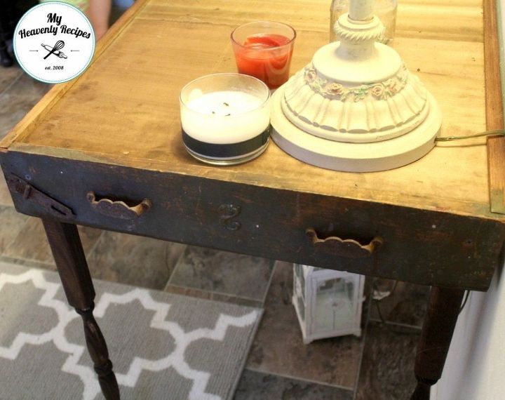 upcycled entryway table made from old drawers, painted furniture, rustic furniture