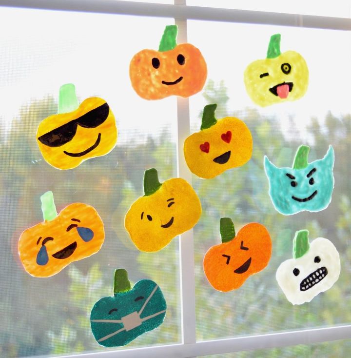 calabazas emoji diy para la ventana