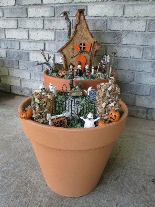 make your neighbors giggle with these 9 halloween fairy garden ideas, Turn a birdhouse into a Halloween house