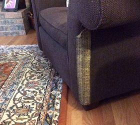Cat scratch pulls on a couch