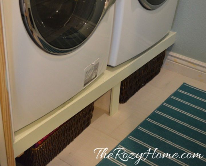s 10 space saving hacks for your small laundry room, laundry rooms, Build platforms for your appliances