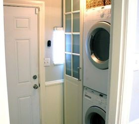 s 10 space saving hacks for your small laundry room, laundry rooms, Add a narrow closet to keep things hidden