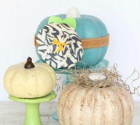 s 10 spook tacular ways to dress up your dollar store pumpkins, halloween decorations, seasonal holiday decor, Dress them up with paint and flowers