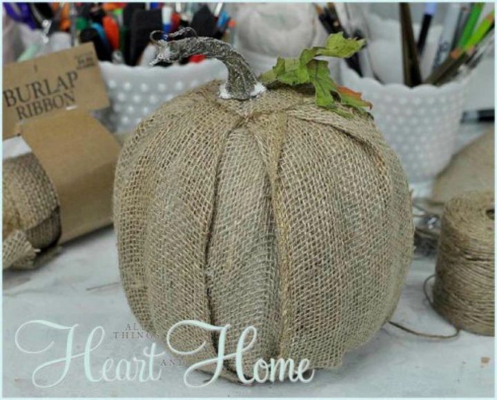 s 10 spook tacular ways to dress up your dollar store pumpkins, halloween decorations, seasonal holiday decor, Cover them in burlap
