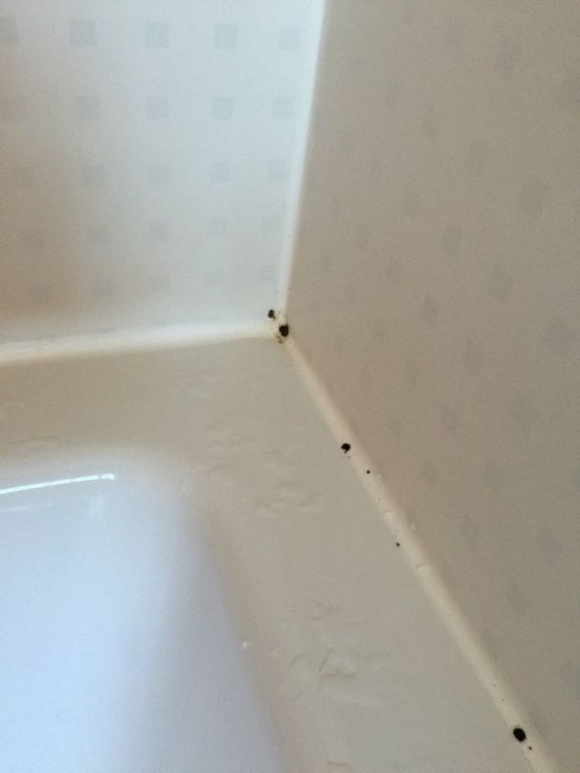 how to remove these black marks in my bathroom, How to remove black bits around the bath