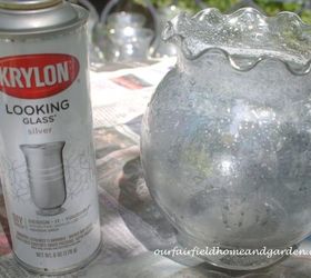 glam up your glassware a diy post our fairfield home garden, crafts, flowers, home decor, Krylon Looking Glass Silver did the trick