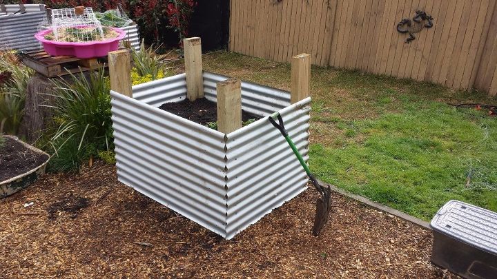 another corrugated iron raised garden bed, container gardening, gardening