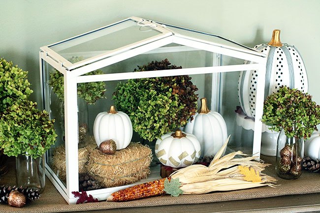 washi pumpkins and fall terrarium, crafts, gardening, terrarium