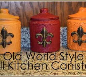 old world style fall kitchen canisters, crafts, kitchen design