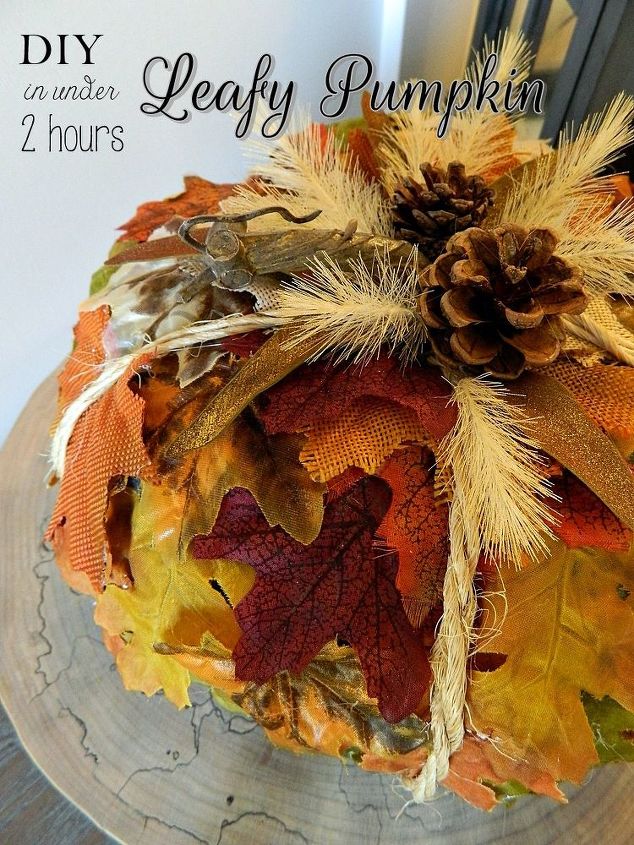 easy leafy pumpkin, crafts, gardening, lawn care, seasonal holiday decor, woodworking projects