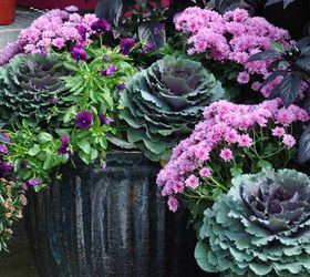 fall container update on a budget, bedroom ideas, concrete masonry, flowers, gardening, ponds water features, window treatments, windows