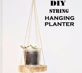 diy easy string hanging planter, gardening