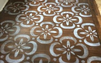 Stenciled Hardwood Floor (Stencil Made With Sihouette Cameo)