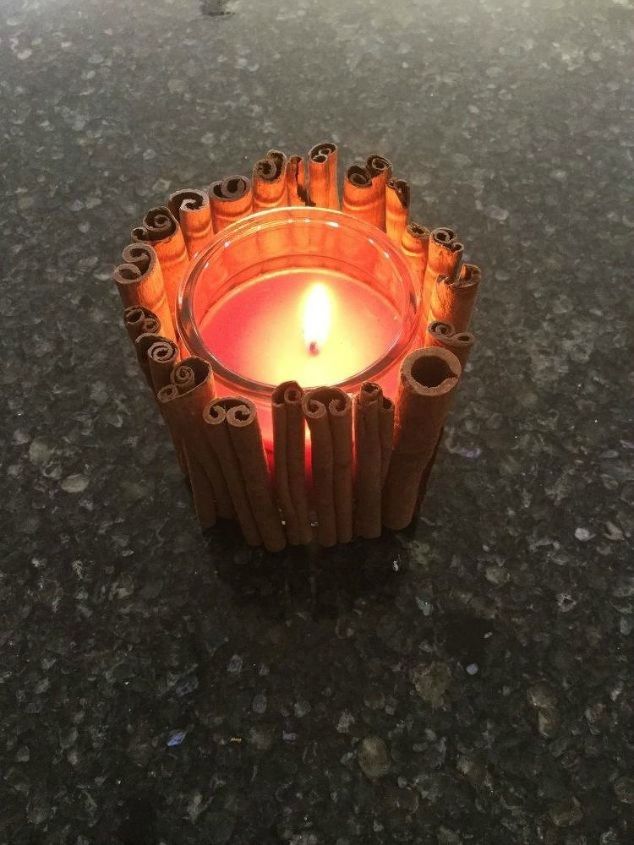 s make your home smell amazing with these diy fall scent ideas, home decor, Glue cinnamon sticks around a candle