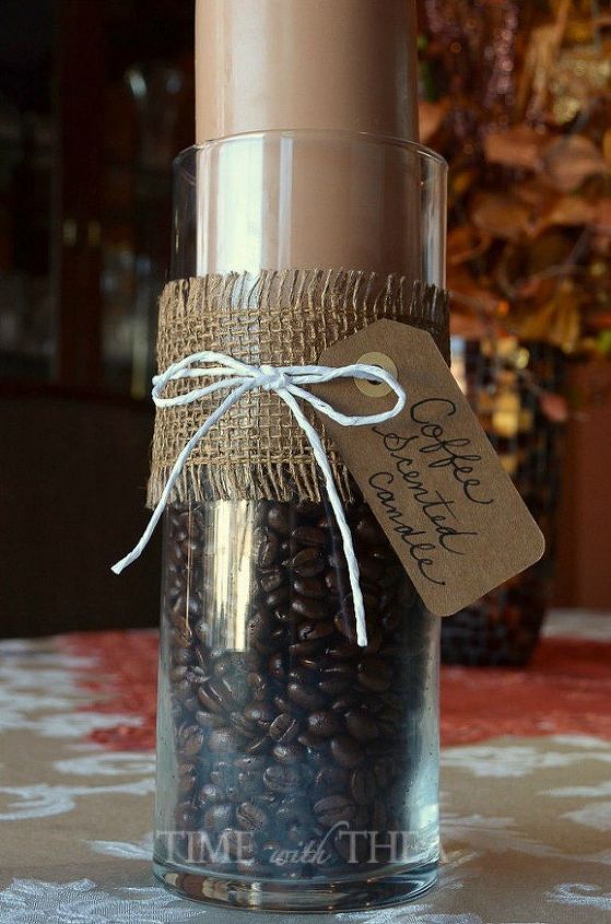 deixe sua casa com um cheiro maravilhoso com essas ideias para perfumar o outono, Presente DIY de uma vela perfumada de gr os de caf