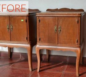 s 9 expensive looking furniture flips using cheap appliques, painted furniture, Before Delicate nightstands that look dated