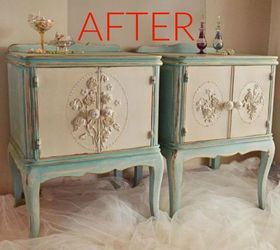 s 9 expensive looking furniture flips using cheap appliques, painted furniture, After Elegant vintage nightstands