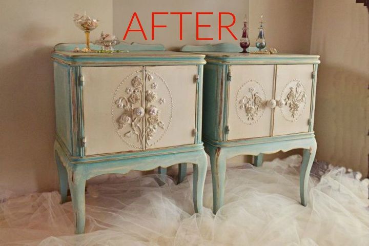 9 cambios de aspecto caros para tus muebles viejos, Despu s Elegantes mesitas de noche vintage