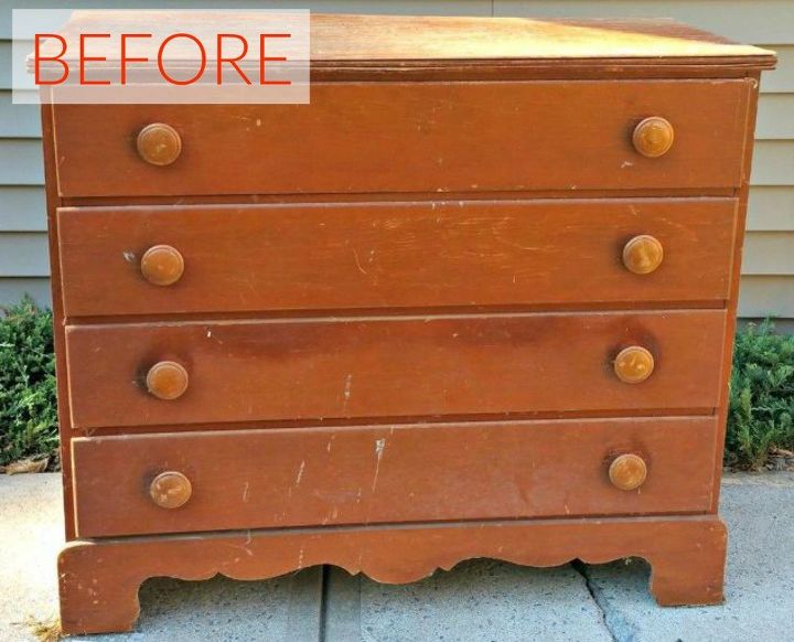 9 cambios de aspecto caros para tus muebles viejos, Antes Una c moda rayada y sucia
