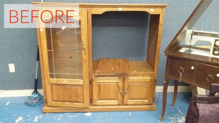 s 9 expensive looking furniture flips using cheap appliques, painted furniture, Before An unhinged entertainment center