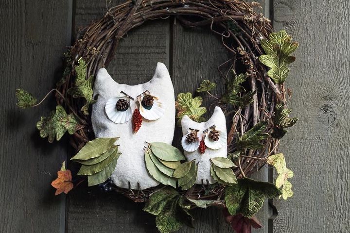 nature inspire owl wreath, crafts, home decor, wreaths