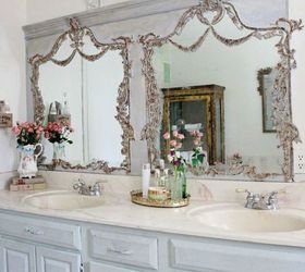 10 stunning ways to transform your bathroom mirror without removing it, Split your mirror into two with paint