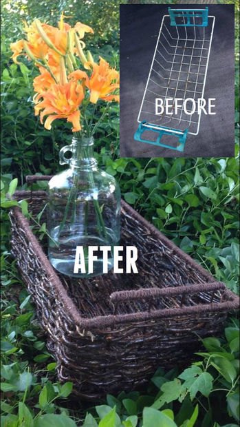 how to turn discarded junk and vines into a woven basket, crafts, gardening, how to, Before and after