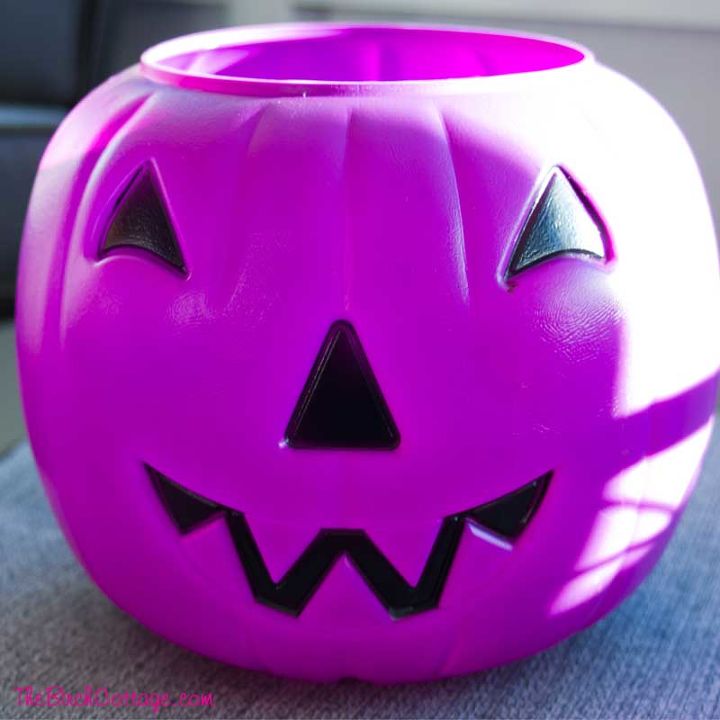 wondering what to do with those store bought plastic pumpkins , chalk paint, crafts, doors, gardening, halloween decorations, outdoor living, painting, ponds water features, repurposing upcycling, seasonal holiday decor, woodworking projects